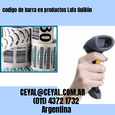 codigo de barra en productos Luis Guillón