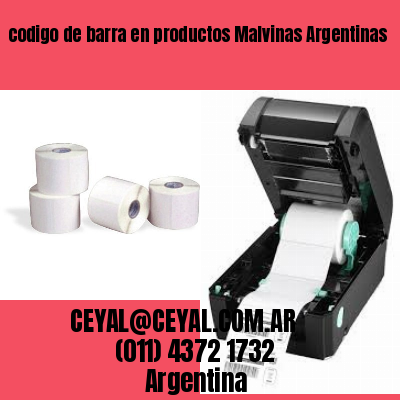 codigo de barra en productos Malvinas Argentinas