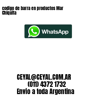 codigo de barra en productos Mar Chiquita