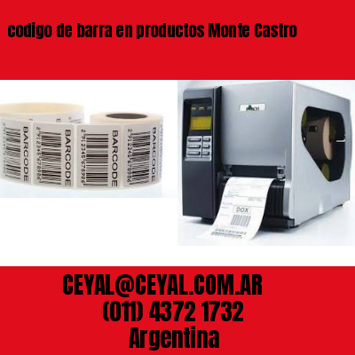 codigo de barra en productos Monte Castro