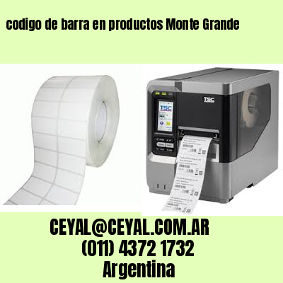 codigo de barra en productos Monte Grande