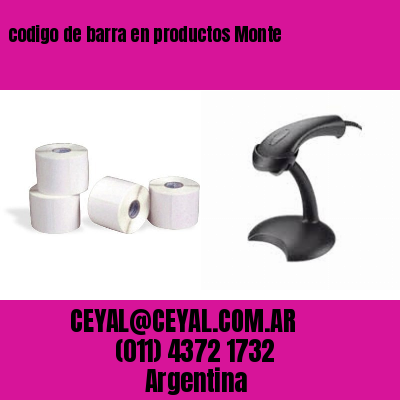 codigo de barra en productos Monte