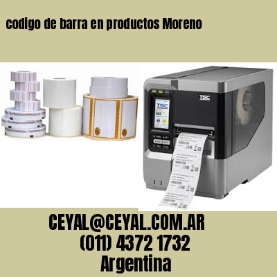 codigo de barra en productos Moreno
