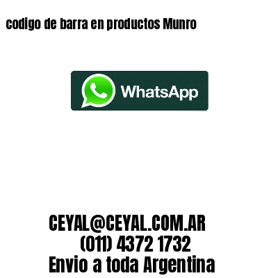 codigo de barra en productos Munro
