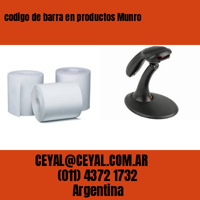codigo de barra en productos Munro