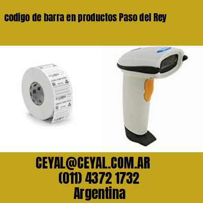 codigo de barra en productos Paso del Rey