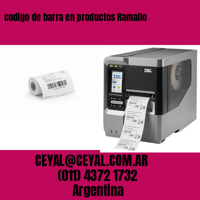 codigo de barra en productos Ramallo