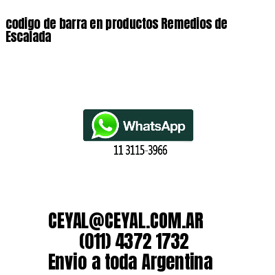 codigo de barra en productos Remedios de Escalada