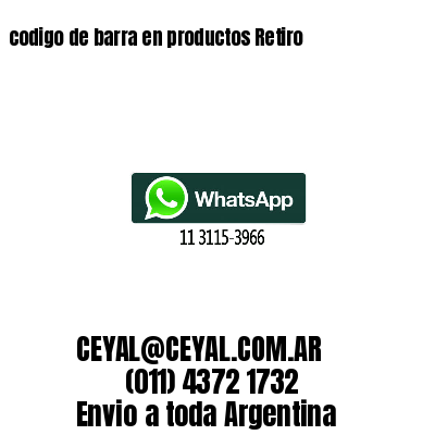 codigo de barra en productos Retiro