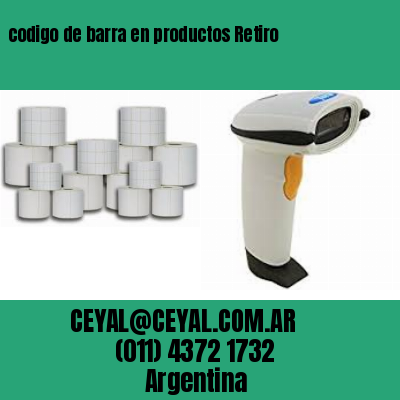 codigo de barra en productos Retiro