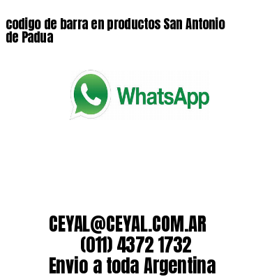 codigo de barra en productos San Antonio de Padua