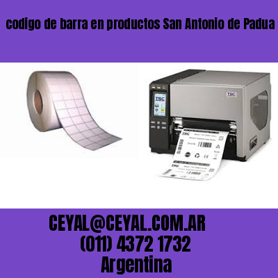 codigo de barra en productos San Antonio de Padua