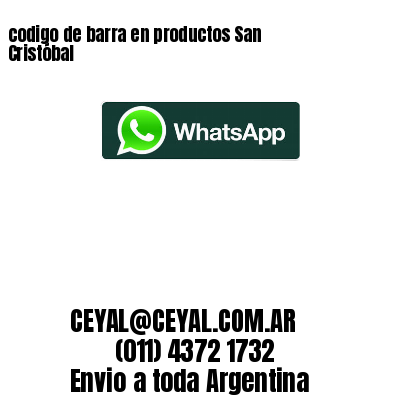 codigo de barra en productos San Cristóbal