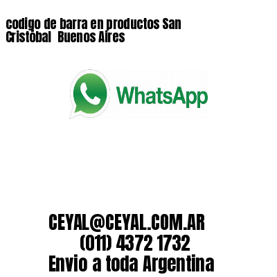 codigo de barra en productos San Cristóbal  Buenos Aires