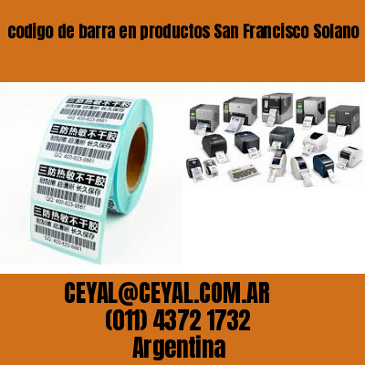 codigo de barra en productos San Francisco Solano