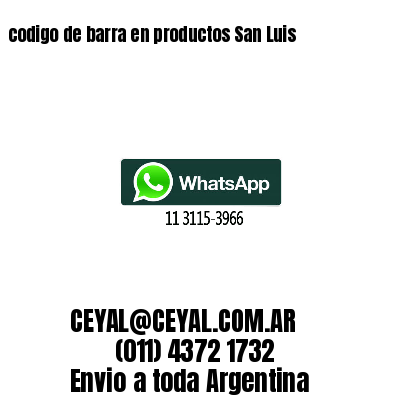 codigo de barra en productos San Luis