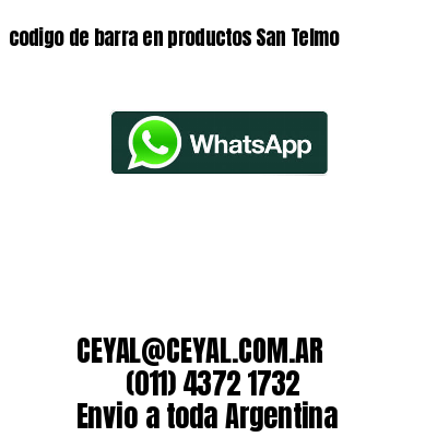 codigo de barra en productos San Telmo