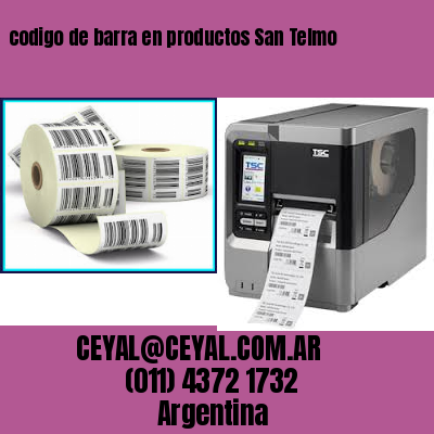 codigo de barra en productos San Telmo
