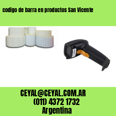 codigo de barra en productos San Vicente