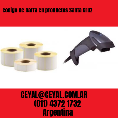 codigo de barra en productos Santa Cruz