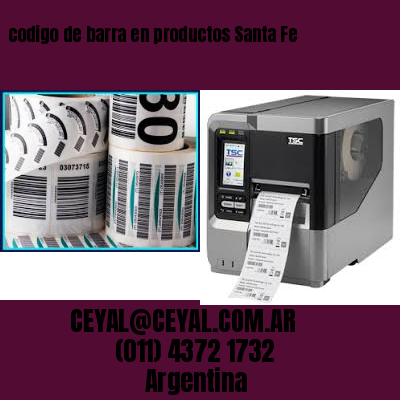 codigo de barra en productos Santa Fe