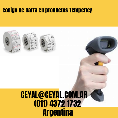 codigo de barra en productos Temperley