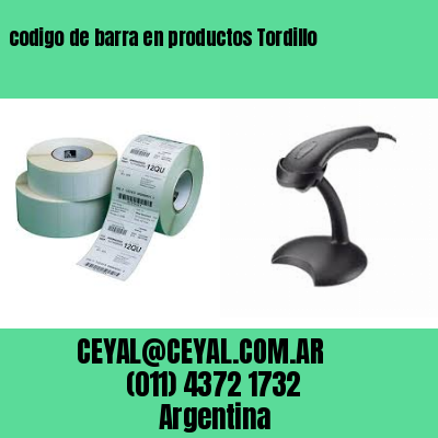 codigo de barra en productos Tordillo