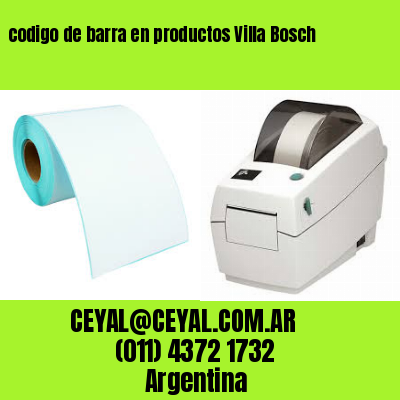 codigo de barra en productos Villa Bosch