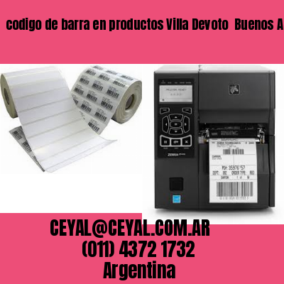 codigo de barra en productos Villa Devoto  Buenos Aires