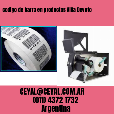 codigo de barra en productos Villa Devoto