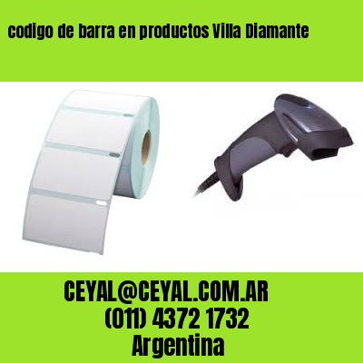 codigo de barra en productos Villa Diamante