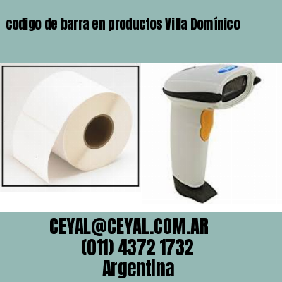 codigo de barra en productos Villa Domínico