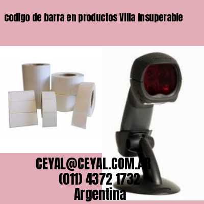 codigo de barra en productos Villa Insuperable