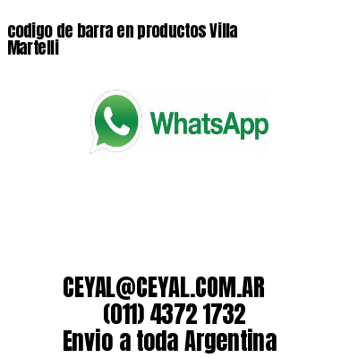 codigo de barra en productos Villa Martelli