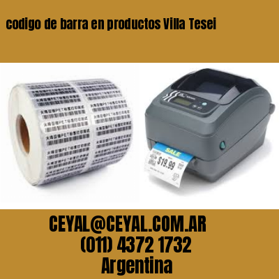 codigo de barra en productos Villa Tesei
