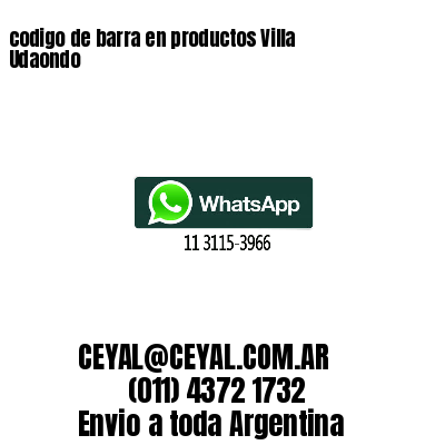 codigo de barra en productos Villa Udaondo