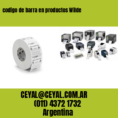 codigo de barra en productos Wilde