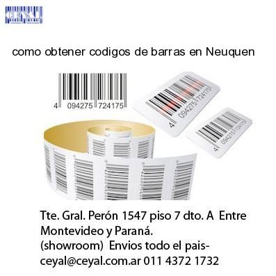 como obtener codigos de barras en Neuquen