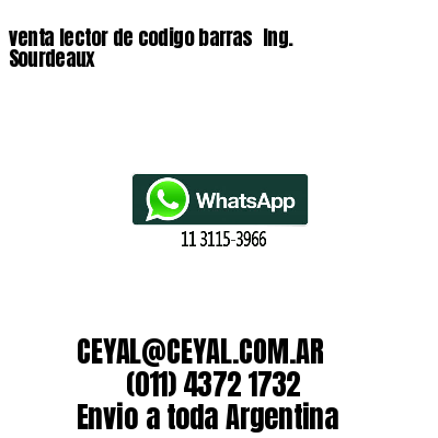 venta lector de codigo barras 	Ing. Sourdeaux
