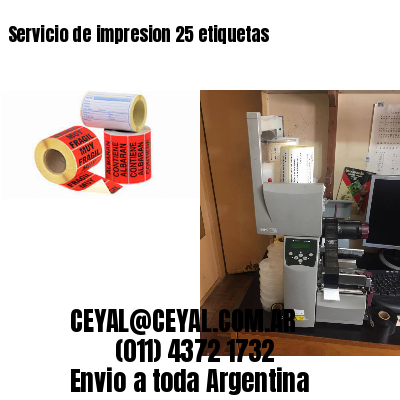 Servicio de impresion 25 etiquetas