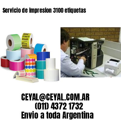 Servicio de impresion 3100 etiquetas