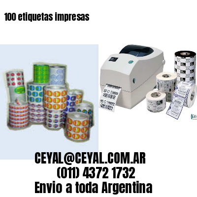 100 etiquetas impresas