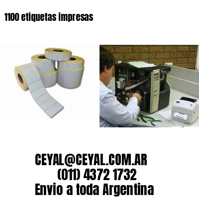 1100 etiquetas impresas