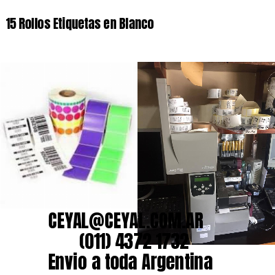 15 Rollos Etiquetas en Blanco