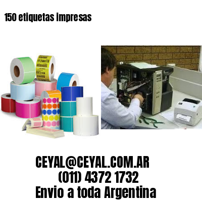 150 etiquetas impresas