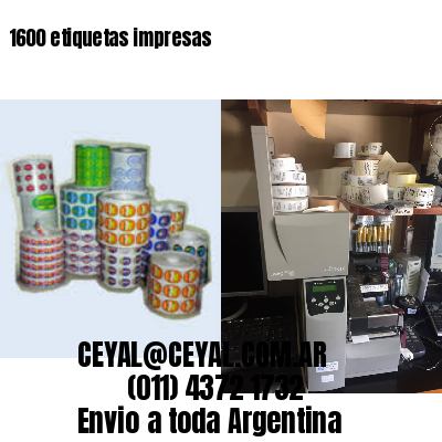 1600 etiquetas impresas