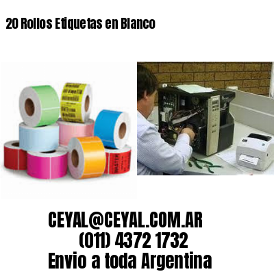 20 Rollos Etiquetas en Blanco