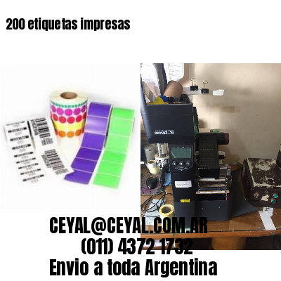 200 etiquetas impresas