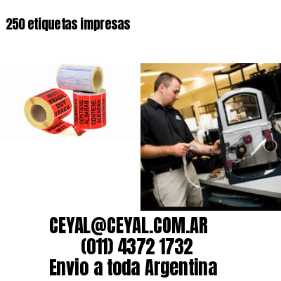 250 etiquetas impresas