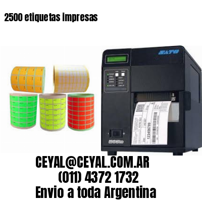 2500 etiquetas impresas